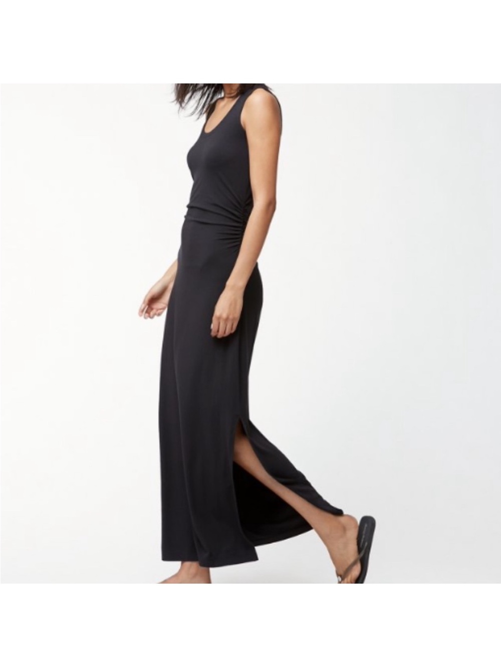 Tommy Bahama Tambour Ruched Tank Maxi Dress Navy Blue XS